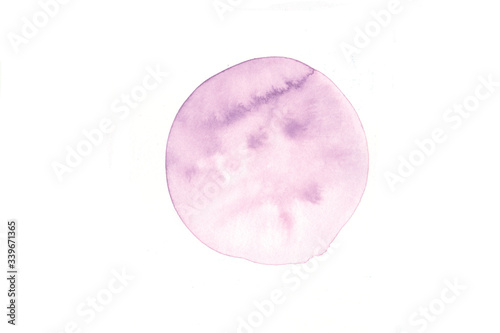 Watercolor abstract lilac stain background
