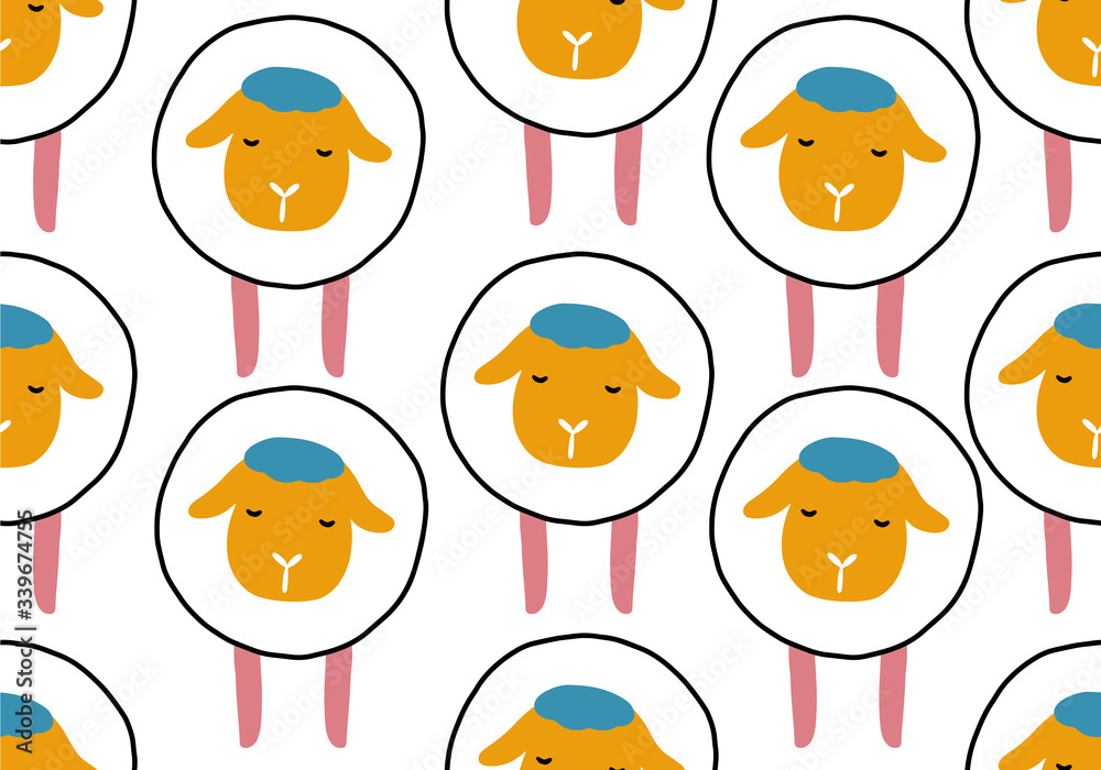Animal seamless pattern with sheep. Animal seamless pattern with sheep.