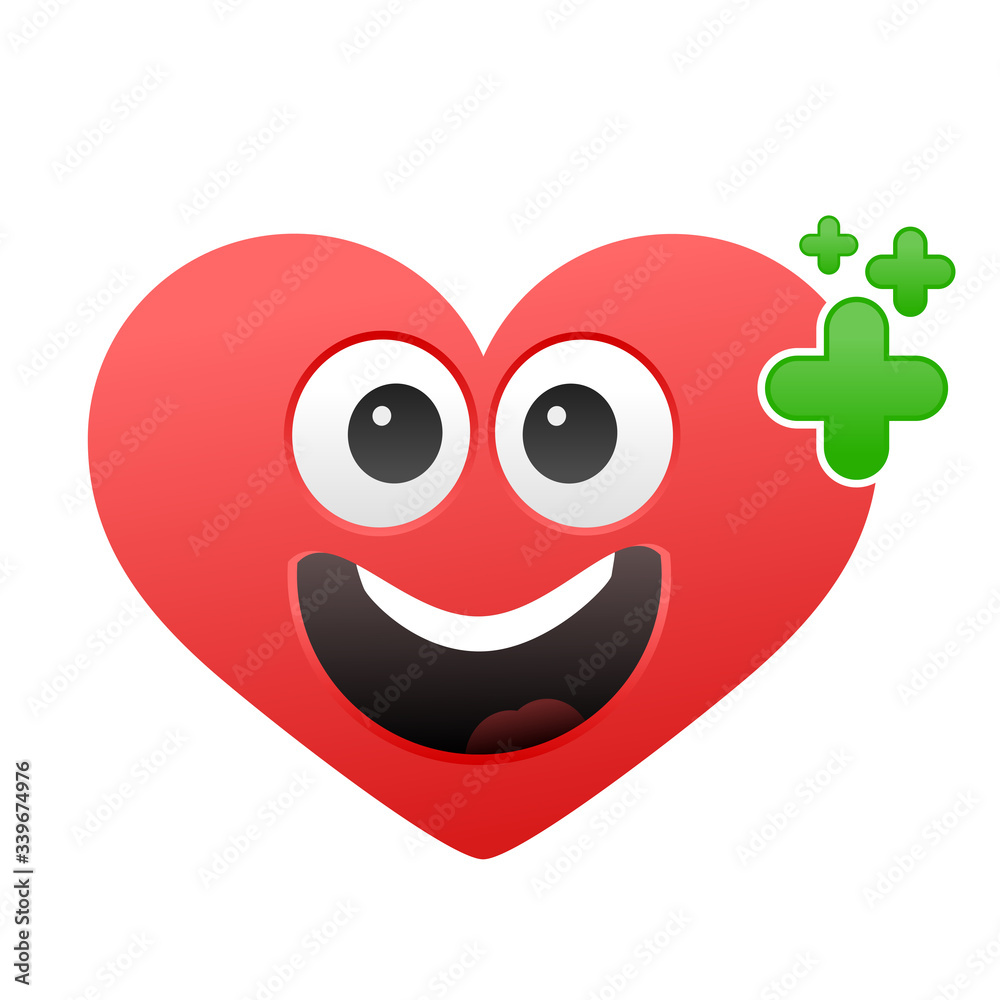Healthy heart character cartoon vector. To see the other vector heart character illustrations , please check Cartoon Heart Characters collection.