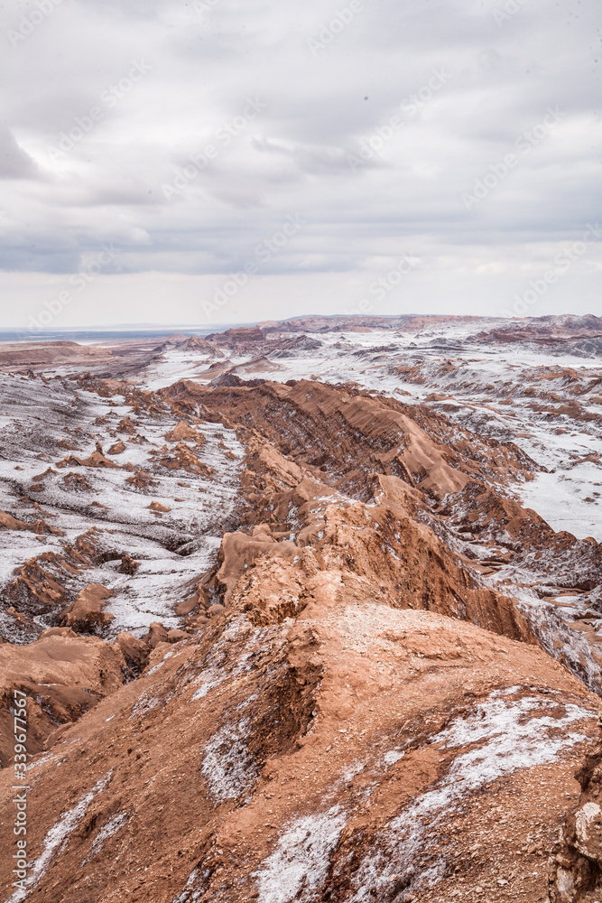 valley with volcanic landscapes in san pedro de atacama chile