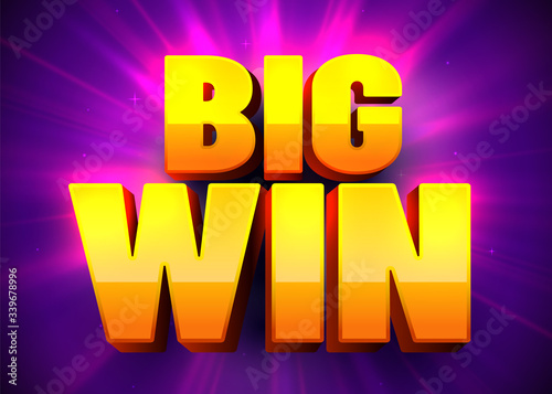 Big Win banner for online casino, poker, roulette, slot machines, card games.