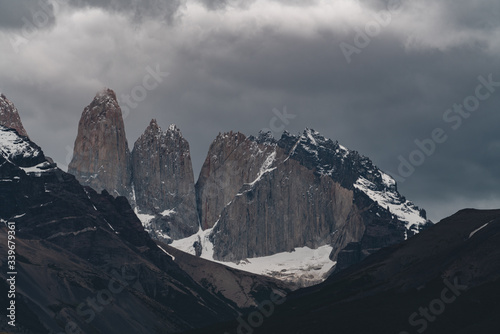 snow covered mountain - torres del paine Patagonia