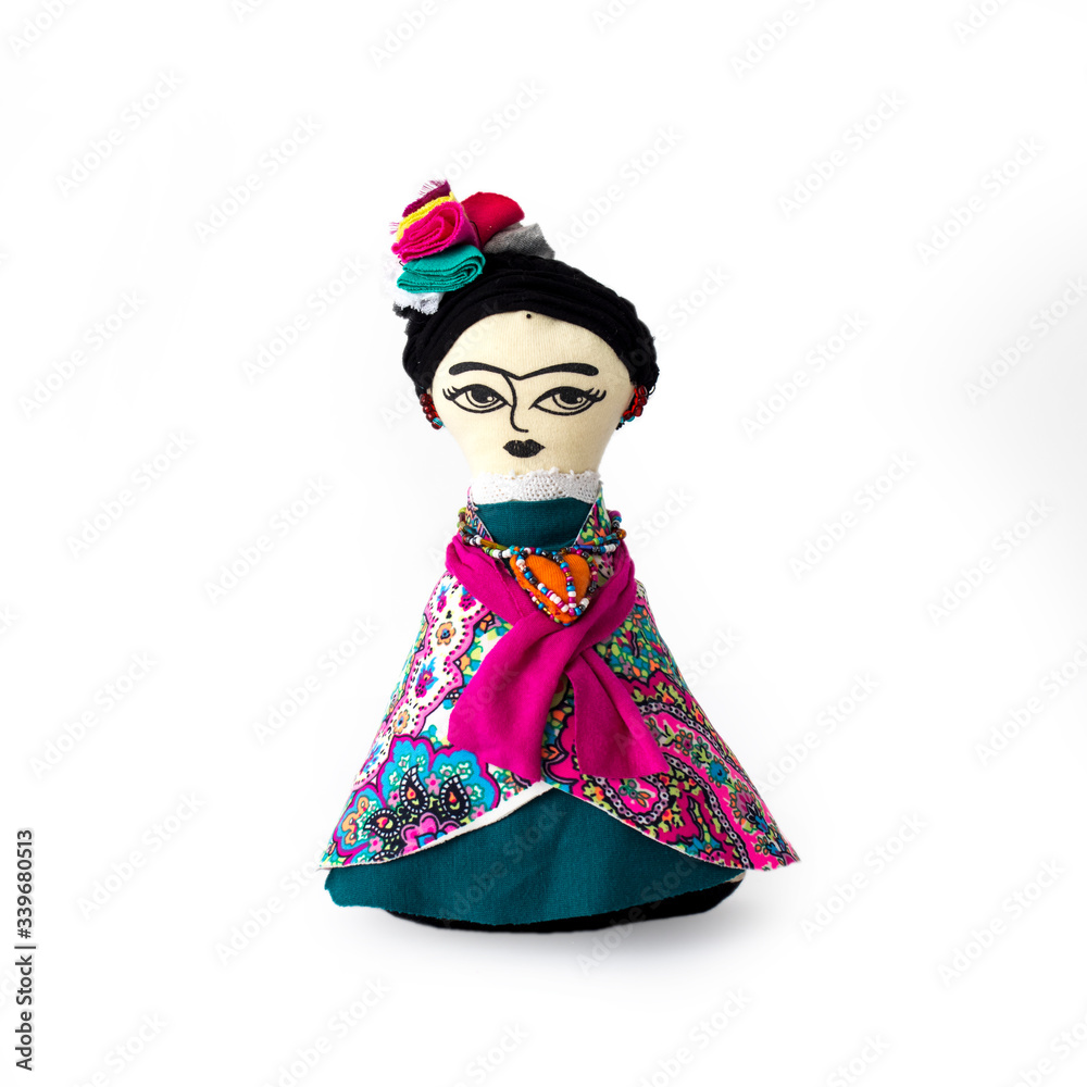 Handmade dolls inspired by Mexican painter Frida Kahlo Market dolls made