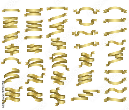 set of gold ribbons