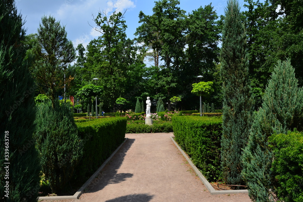 statue of a girl in the park
