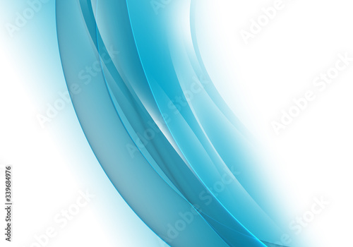 Abstract background waves. White and cyan blue abstract background
