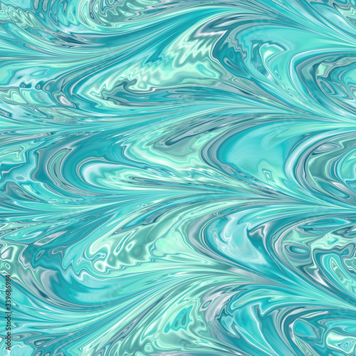 turquoise combed marble square seamless tile, great for end paper in book arts, scrapbooking and collage