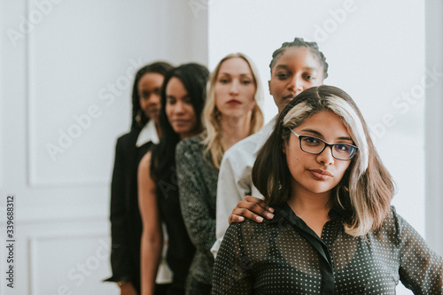 Photography Confident businesswomen in a line