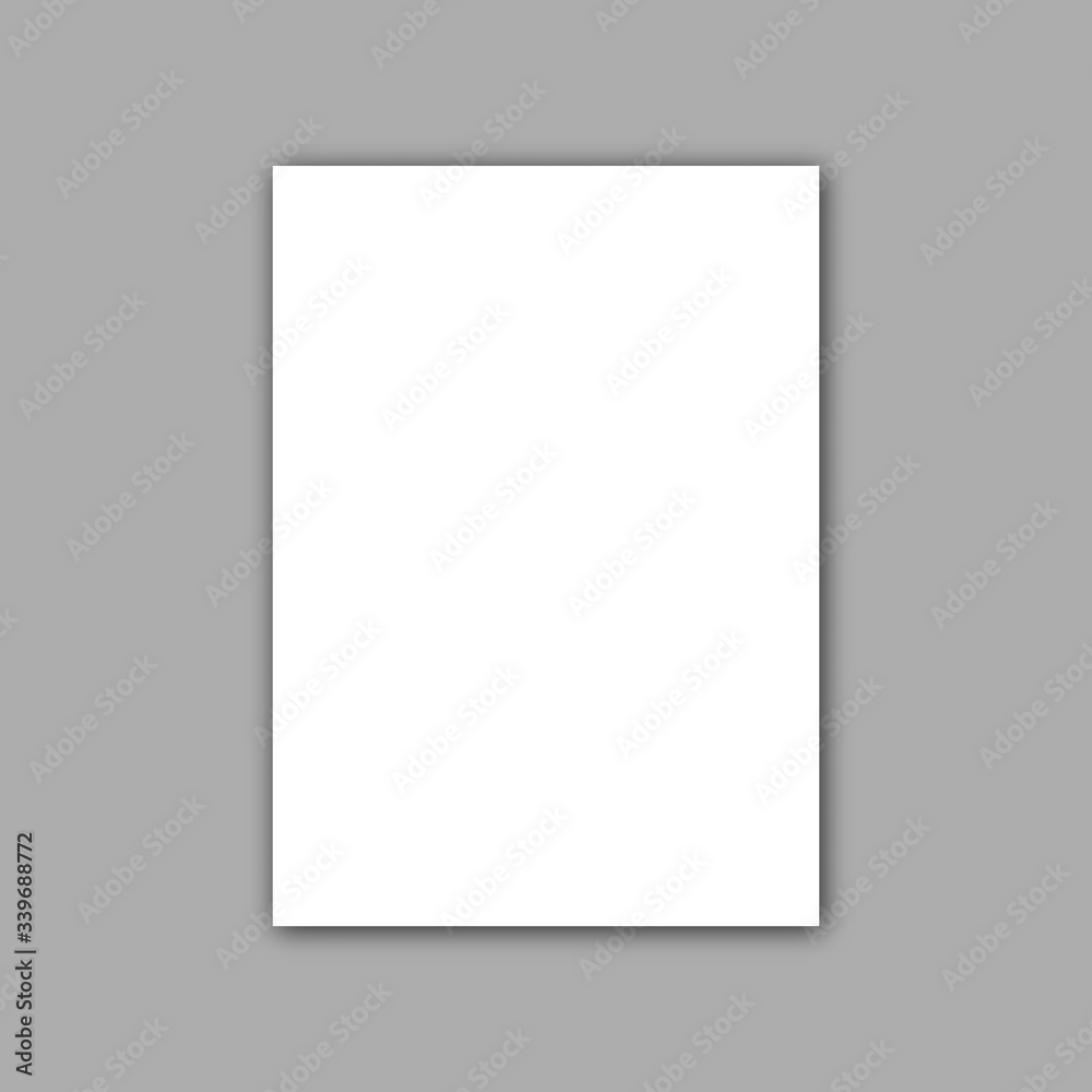 White blank sheet of paper. Vector illustration isolated on grey background. White blank sheet of paper. Vector illustration isolated on grey background.