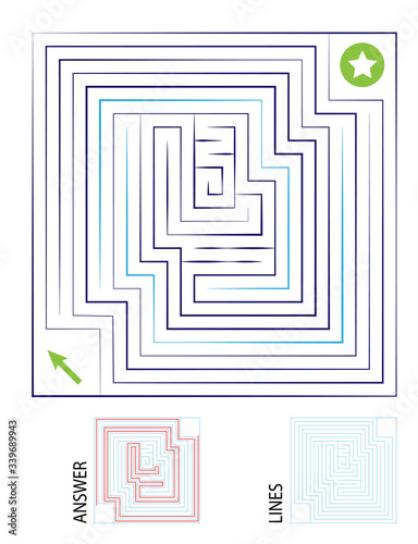 Blue Maze  Labyrinth  with answer