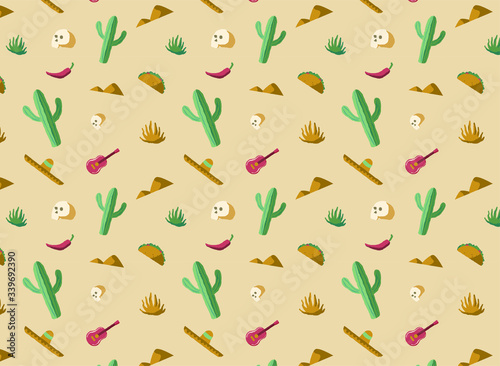 seamless pattern with mexican elements