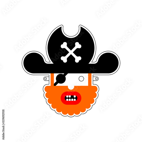 Paper pirate mask isolated. Eye patch filibuster vector illustration