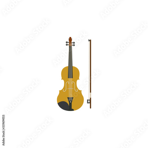violin color illustration icon on white background