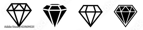 A set of diamonds in a flat style