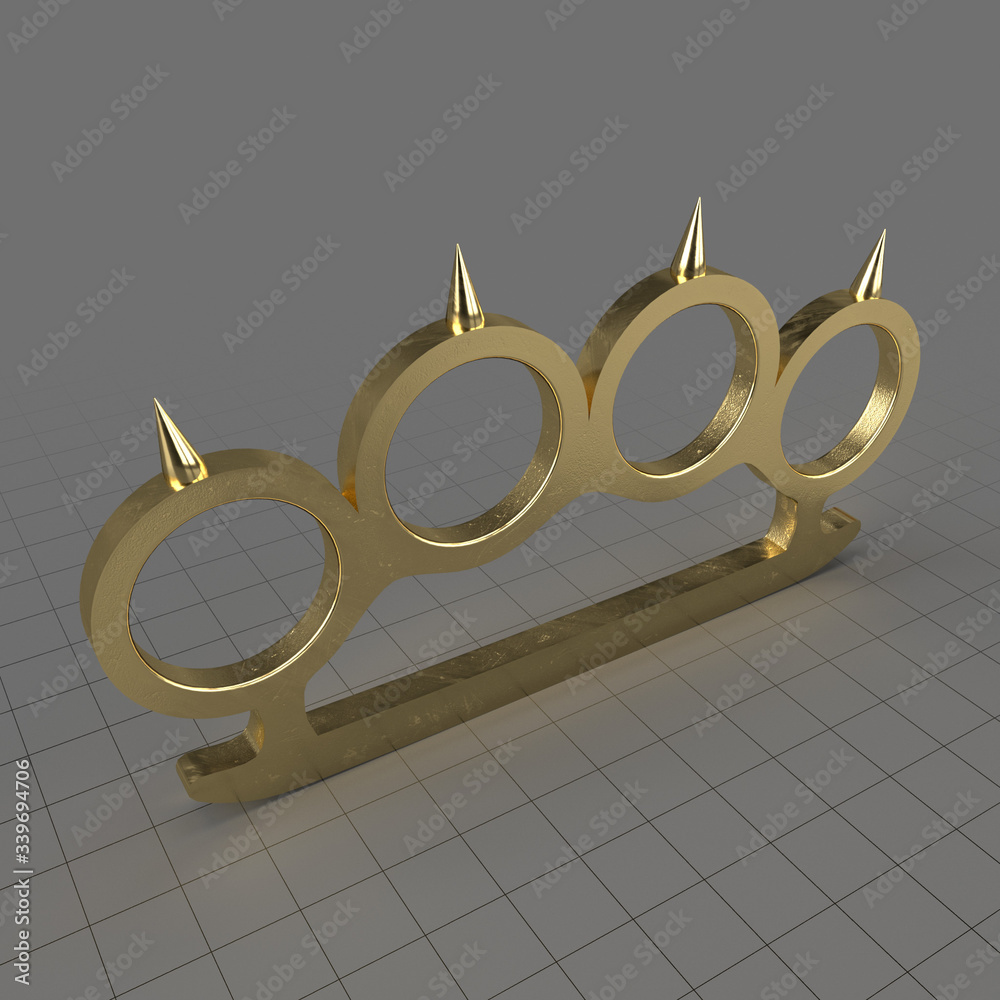 Spiked brass knuckles Stock 3D asset
