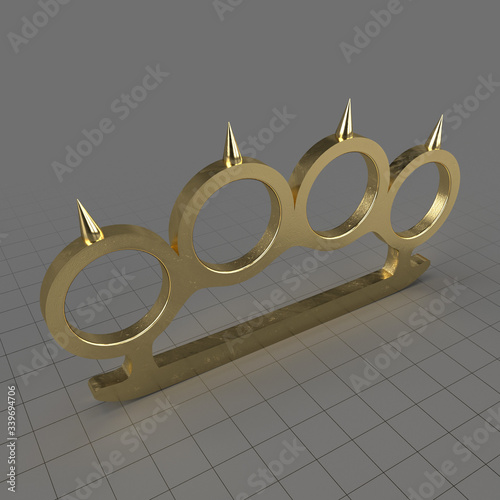 Spiked brass knuckles Stock 3D asset | Adobe Stock
