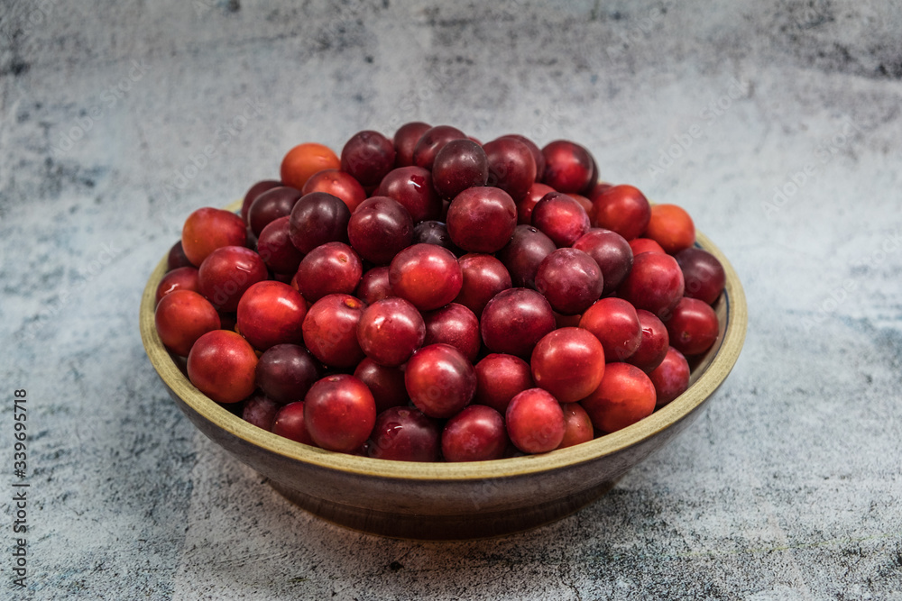 Bowl of Freshly Harvested Mirabelle Plums Bowl of Freshly Harvested Mirabelle Plums