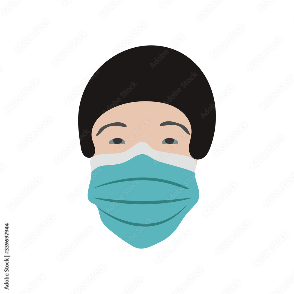 European wearing medical mask to prevent disease, flu, air pollution, contaminated air, world pollution. European wearing medical mask to prevent disease, flu, air pollution, contaminated air, world pollution.