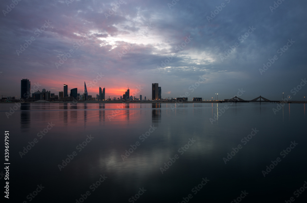 Splendid Bahrain skyline at sunset