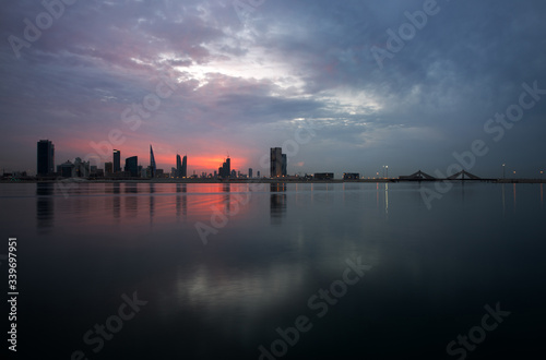 Splendid Bahrain skyline at sunset