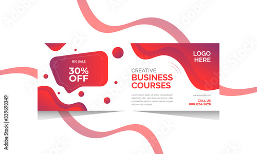 business Corporate Facebook Cover Design. Summer Sale.