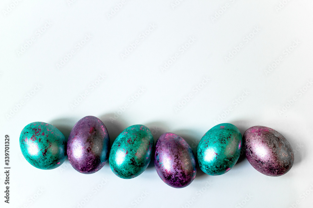Happy Easter during the World Widespread Pandemic 2020. Beautiful, vibrant eggs for the holiday. Happy Easter during the World Widespread Pandemic 2020. Beautiful, vibrant eggs for the holiday.
