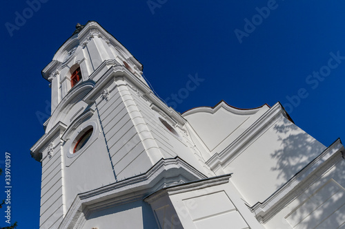 Baroque style calvinist church in Szabadszallas, Hungary photo