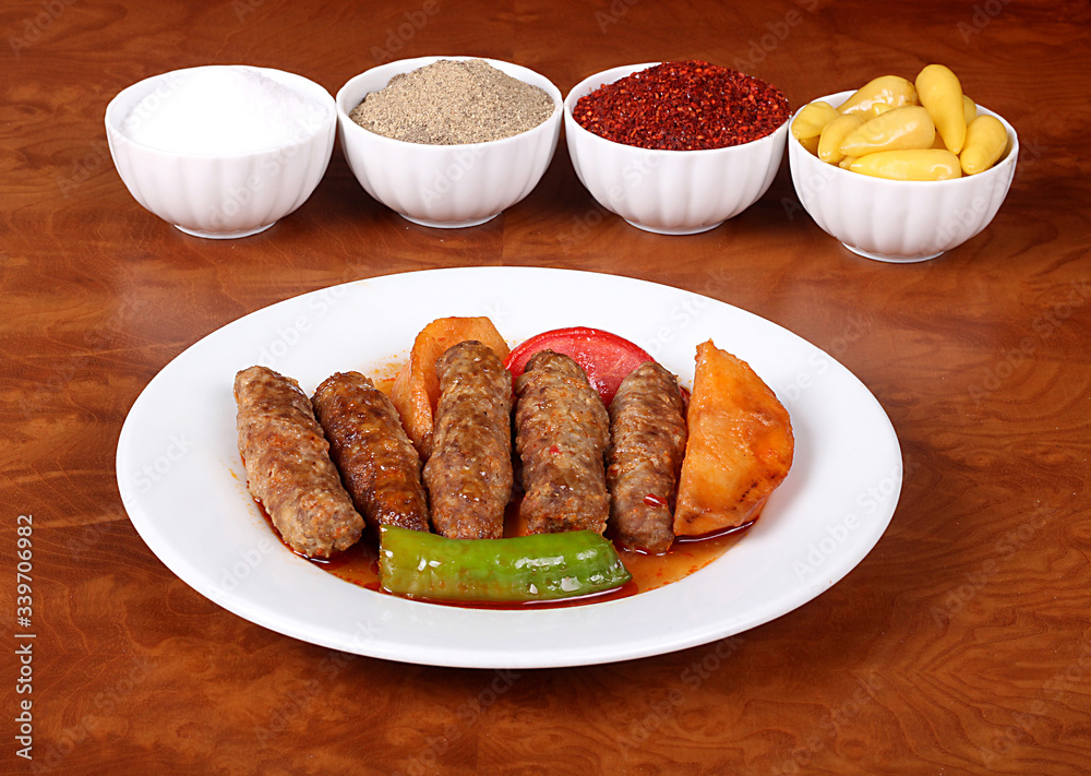 very nice izmir patties with potato, tomato and fragrant turkish spices