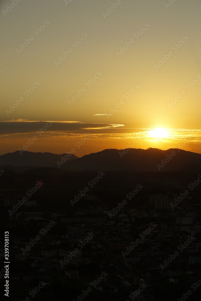 sunset over the river