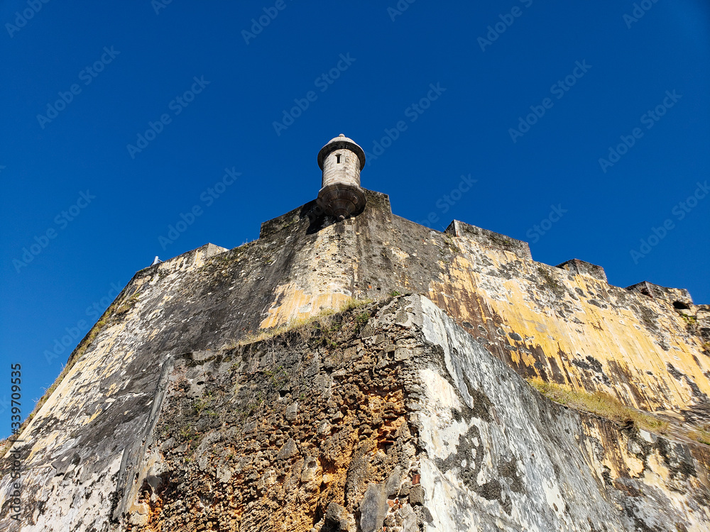 View of fortress watchtower from below