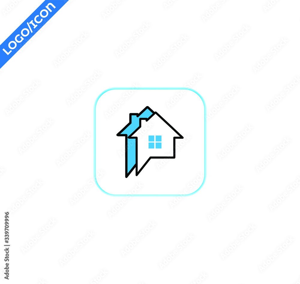Home Chat Logo and icon Design Template. Vector Illustration.