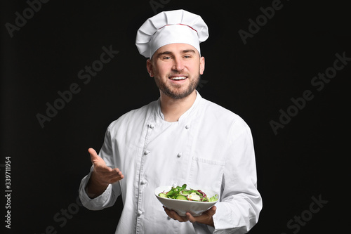Handsome male chef with sal...