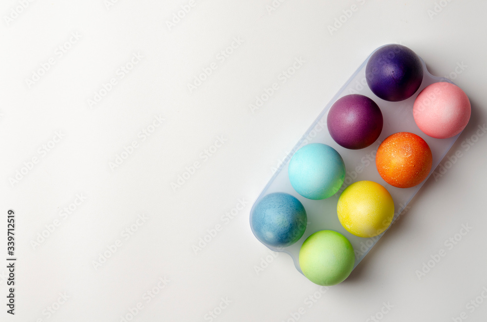 multi colored easter eggs isolated on white background multi colored easter eggs isolated on white background
