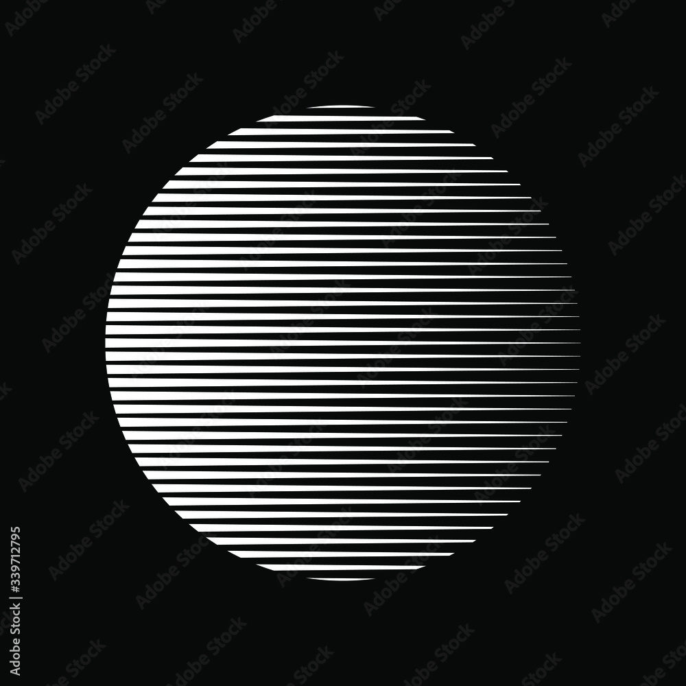 Abstract white triangles stripes in round form. Geometric art. Trendy design element for logo, tattoo, sign, symbol, web pages, prints, posters, template, pattern and abstract background Abstract white triangles stripes in round form. Geometric art. Trendy design element for logo, tattoo, sign, symbol, web pages, prints, posters, template, pattern and abstract background