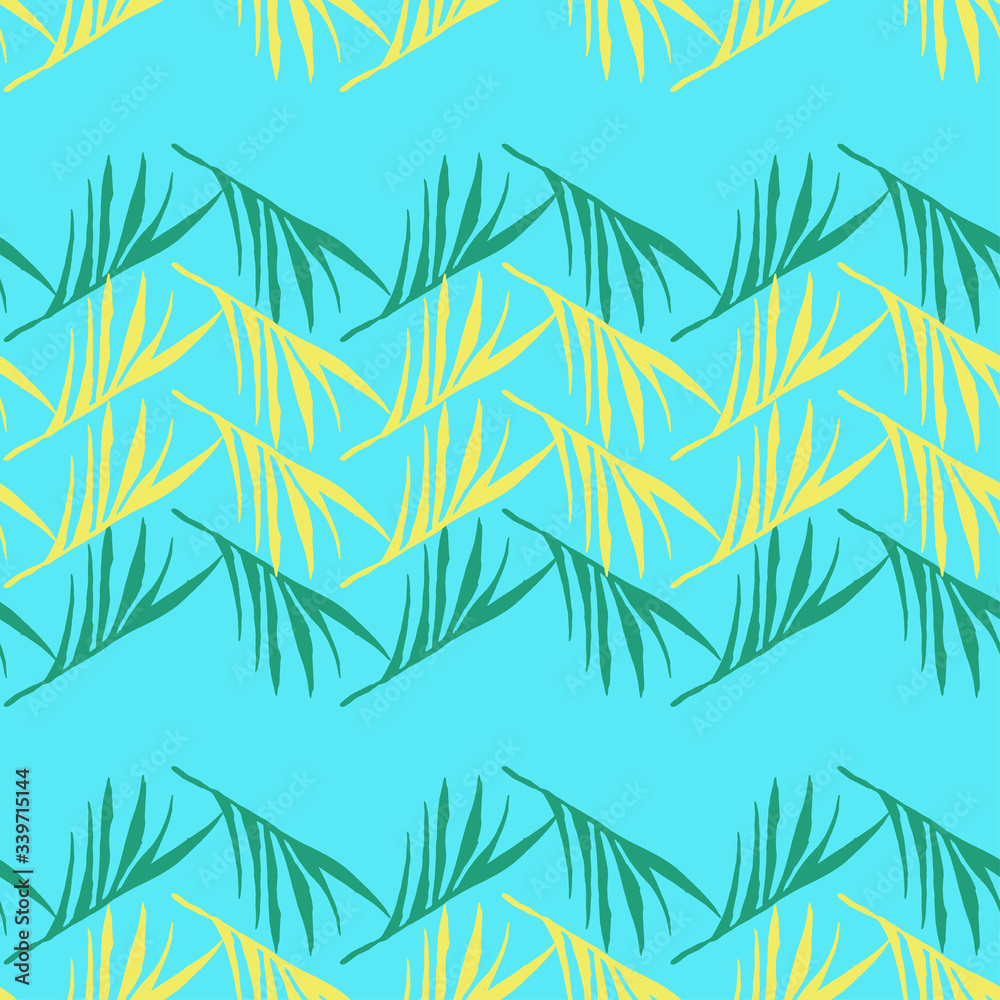 Trendy Tropical Vector Seamless Pattern. Dandelion Feather Banana Leaves Monstera Tropical Seamless Pattern. 