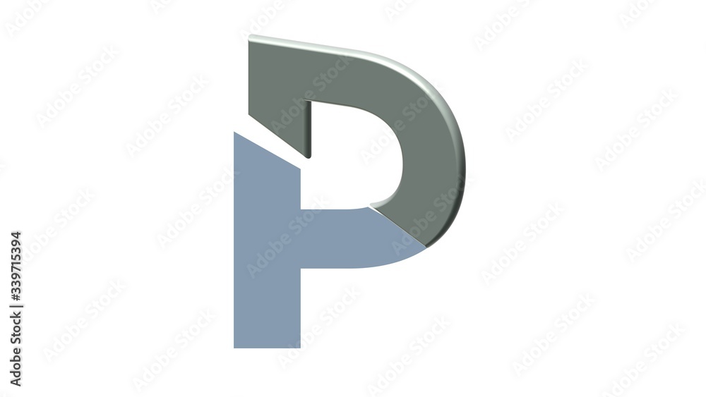 HALF 3D SILVER ENGLISH ALPHABETS LETTERS WITH WHITE BACKGROUND : P HALF 3D SILVER ENGLISH ALPHABETS LETTERS WITH WHITE BACKGROUND : P