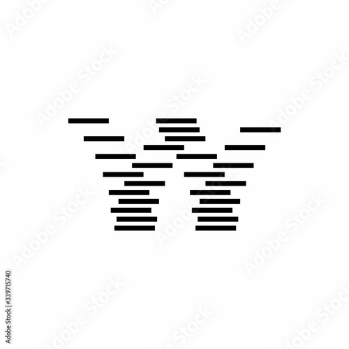 Simple Monogram letter W sign logo icon design vector