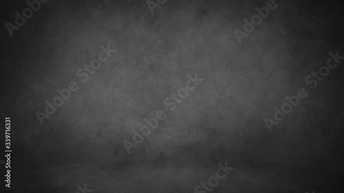Gray dark backdrop studio background, wall and floor with texture.