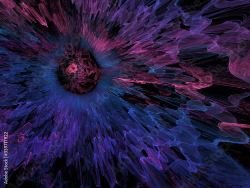 Abstract Colored Illustration - Soft Iridescent Colorful Cloud of Brilliant Energy, Glowing Plasma. Smoke, Energy Discharge, Digital Flames, Artistic Design. Minimal Soft Background Image