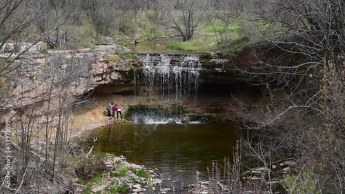 Niagara Escarpment waterfall, Fondferek Glen County Park, Ledgeview, WI.