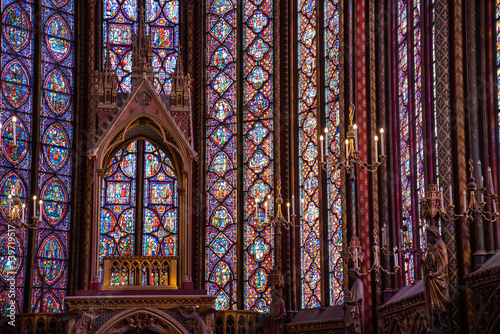 Inside the Sainte Chapelle in Paris/France