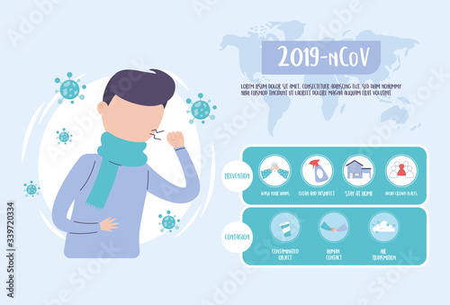 covid 19 pandemic infographic, protection prevent and contagion, coronavirus disease respiratory