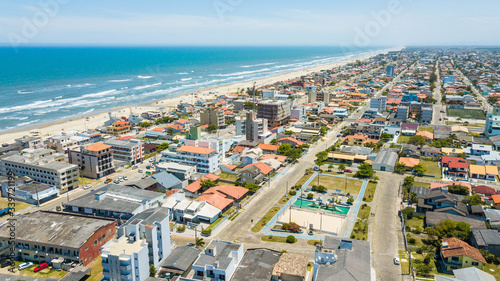 Balne  rio Arroio do Silva - SC. Aerial view of the beach and town of Balne  rio Arroio do Silva    Santa Catarina - Brazil