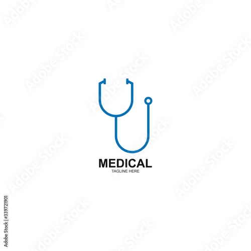 stethoscope logo vector icon for medical illustration
