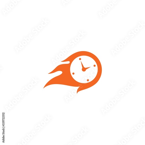 Fire clock logo design