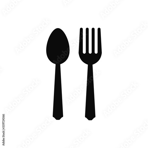 Spoon and fork icon flat vector design. Restaurant symbol.