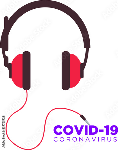 headphones on a white background. Vector illustrations