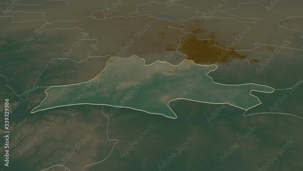 Nassarawa, state with its capital, zoomed and extruded on the relief map of Nigeria in the conformal Stereographic projection. Animation 3D Nassarawa, state with its capital, zoomed and extruded on the relief map of Nigeria in the conformal Stereographic projection. Animation 3D