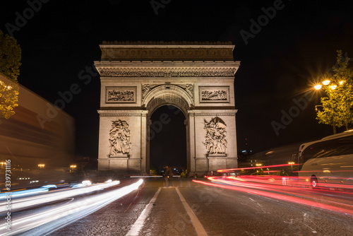 Traffic on the Champs-Elysees in Paris/France