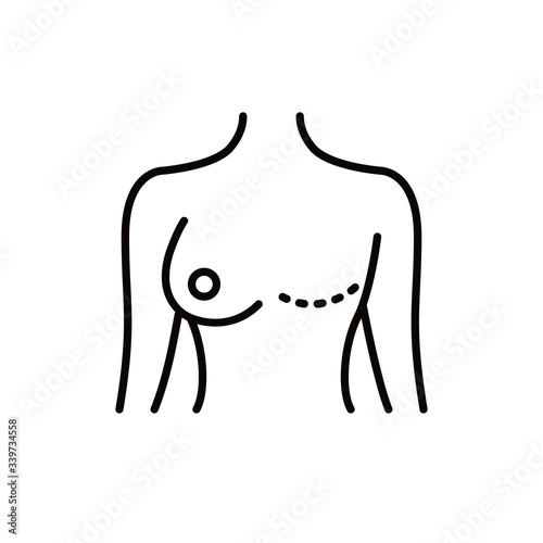 mastectomy line icon, vector illustration